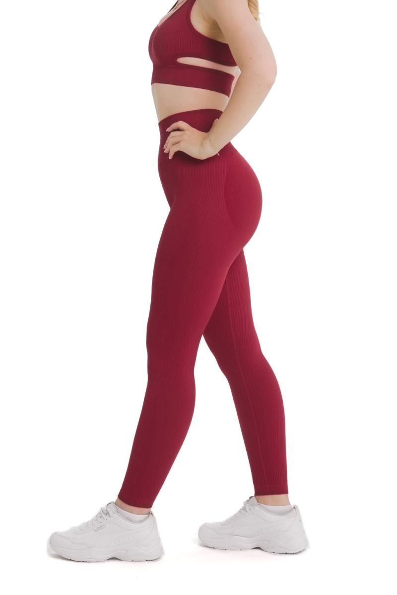 Lanuma Luxe bezšvové legíny v červenej farbe s vysokým pásom a push-up efektom. Elastický seamless materiál krásne zvýrazní postavu a poskytuje celodenné pohodlie.